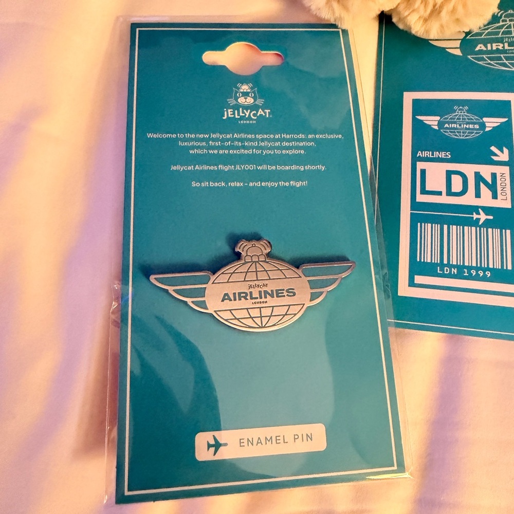 Jellycat Bartholomew Bear Junior “Pilot” including pin and stickers - Harrods - Picture 2 of 8